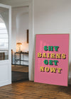 Shy Bairns Quote Print Pink And Green