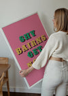 Shy Bairns Quote Print Pink And Green