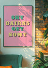 Shy Bairns Quote Print Pink And Green