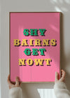 Shy Bairns Quote Print Pink And Green