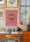 Shy Bairns Quote Print Pink And Green