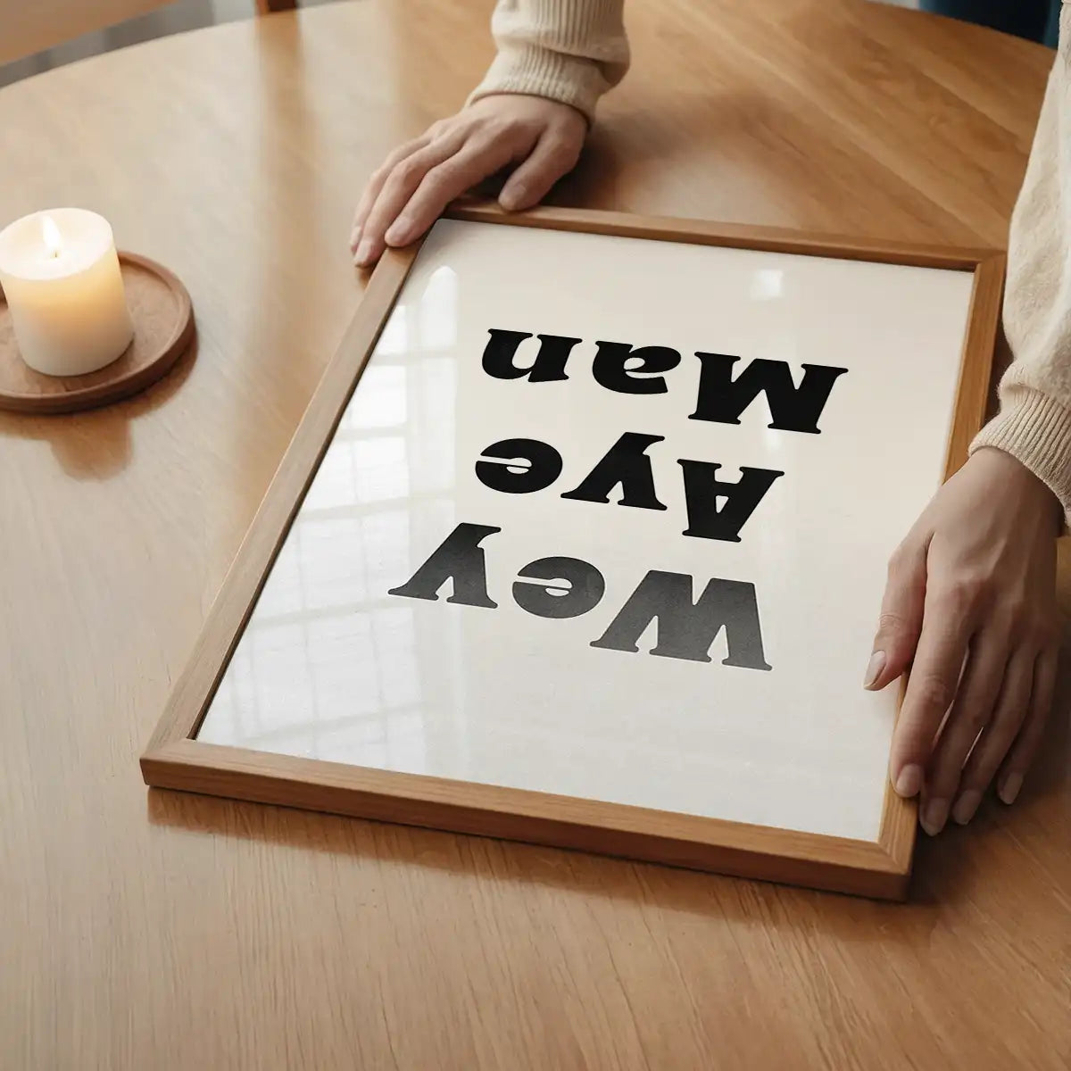 Wey Aye Man Black and White Print