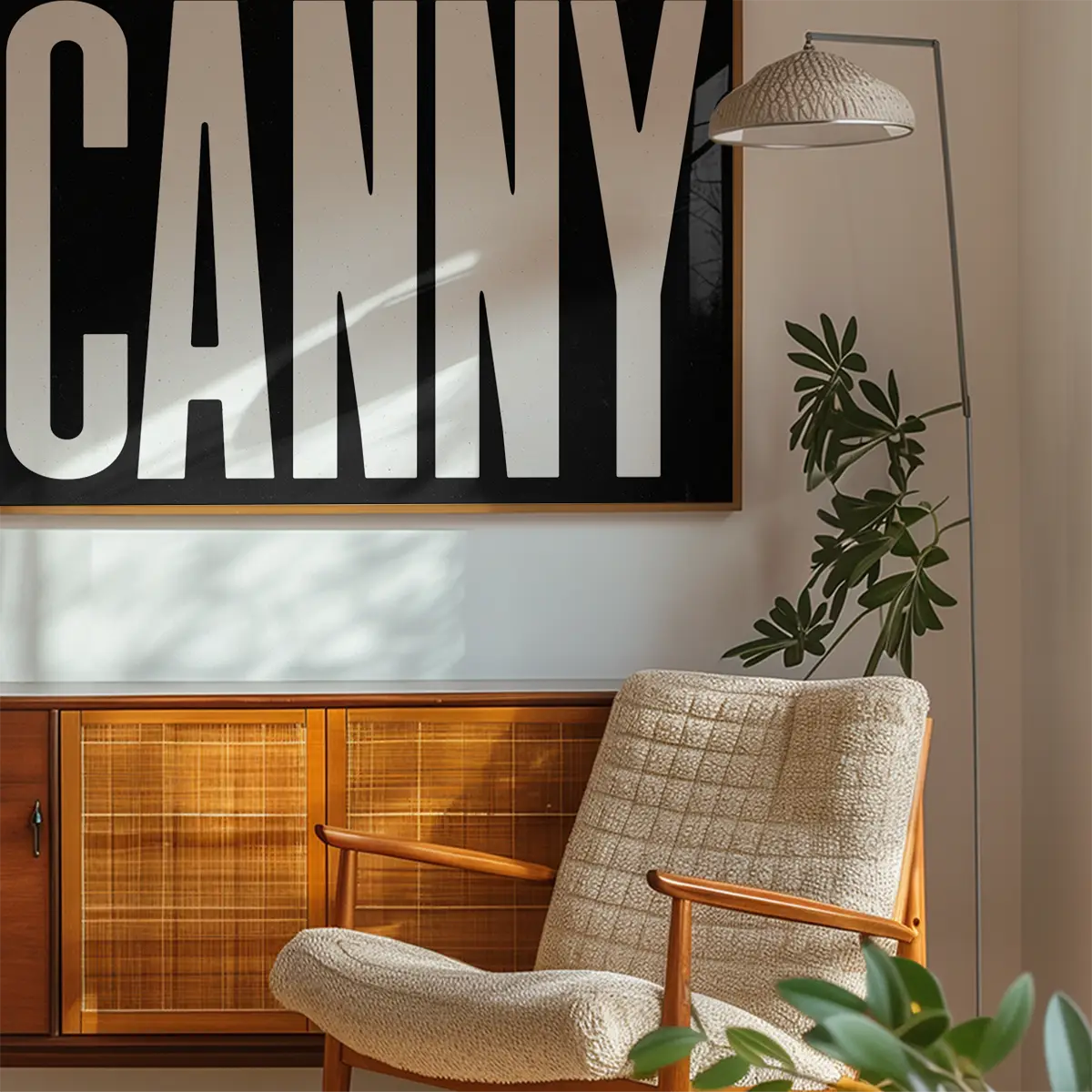 Canny Typography Poster Black and White Print