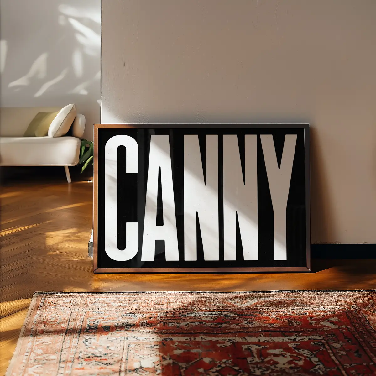 Canny Typography Poster Black and White Print