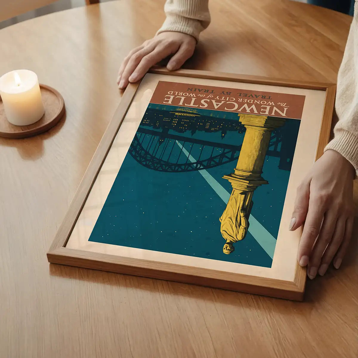 Newcastle Wonder City Monument Tourist Poster Print