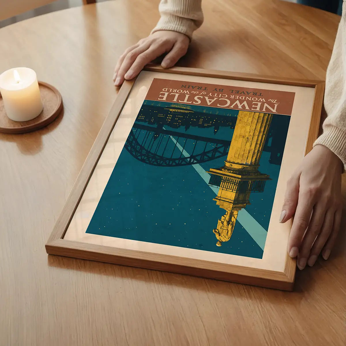 Newcastle Wonder City Monument Tourist Poster Print