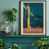 Newcastle Wonder City Monument Tourist Poster Print