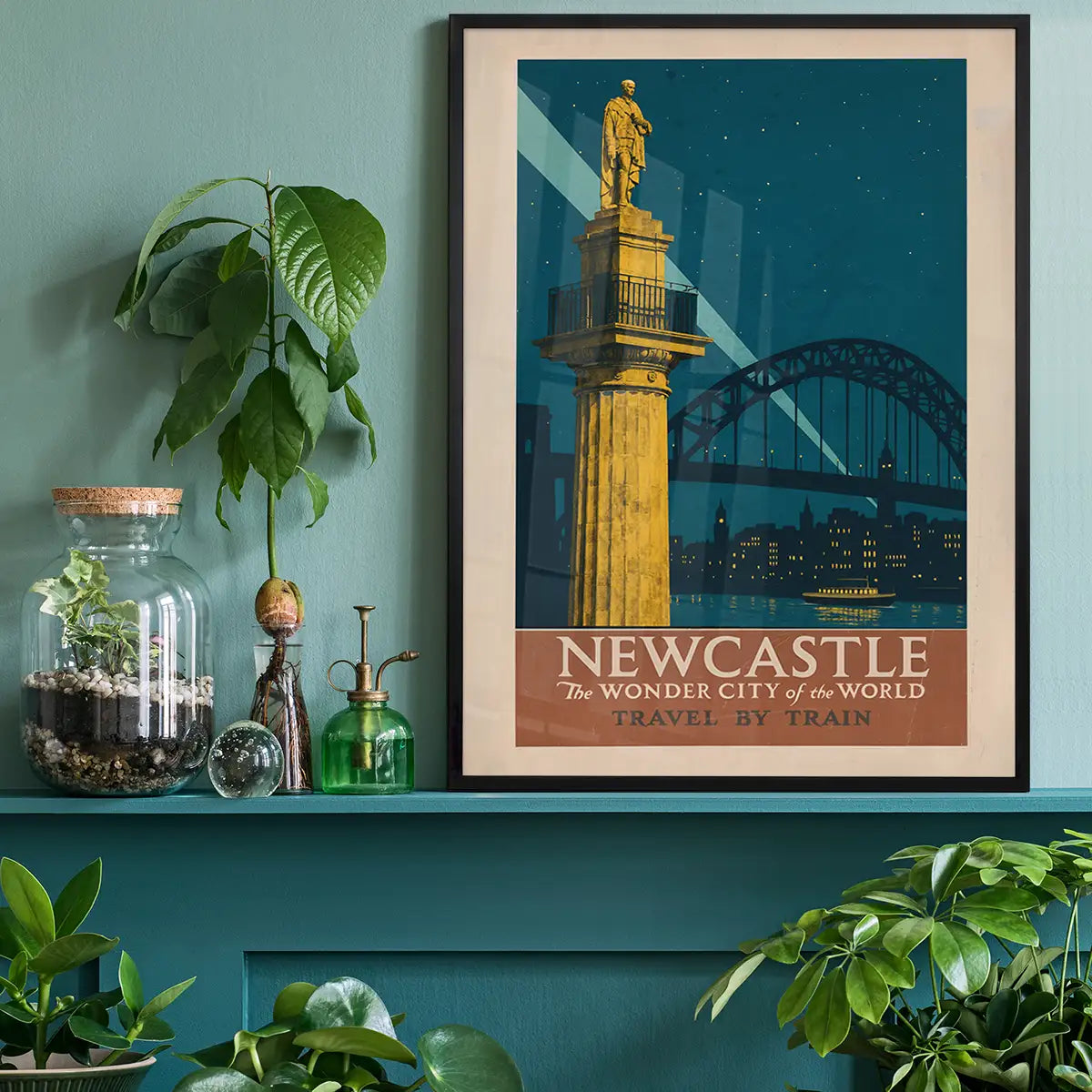 Newcastle Wonder City Monument Tourist Poster Print
