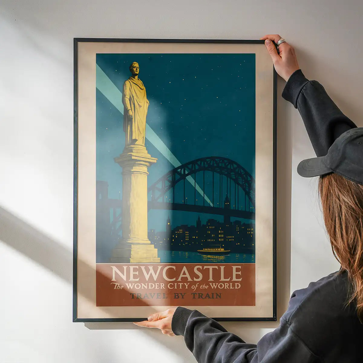Newcastle Wonder City Monument Tourist Poster Print