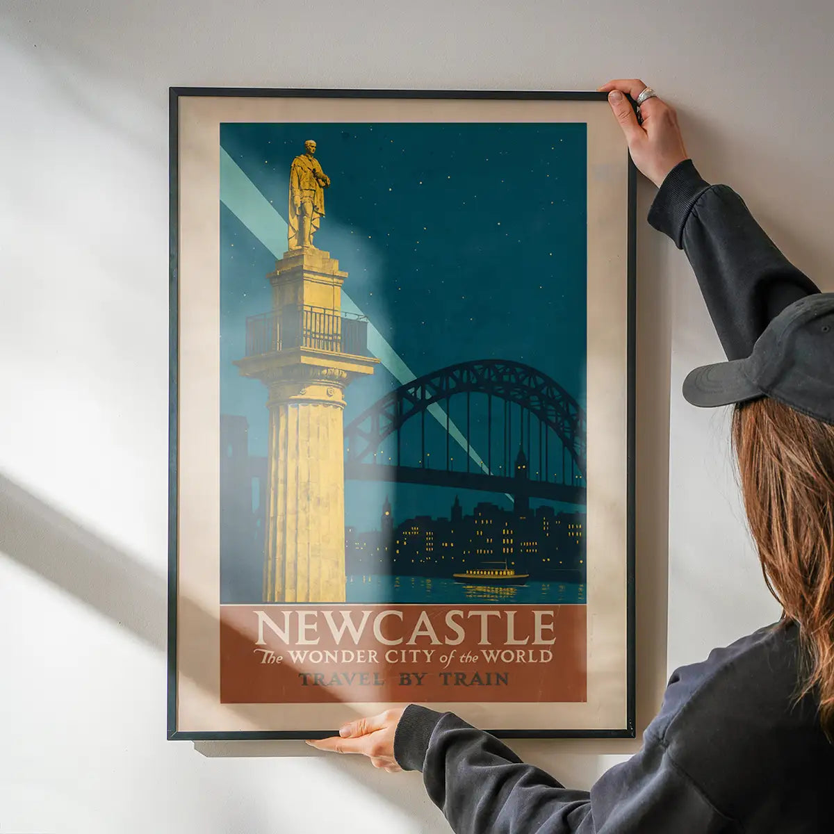 Newcastle Wonder City Monument Tourist Poster Print