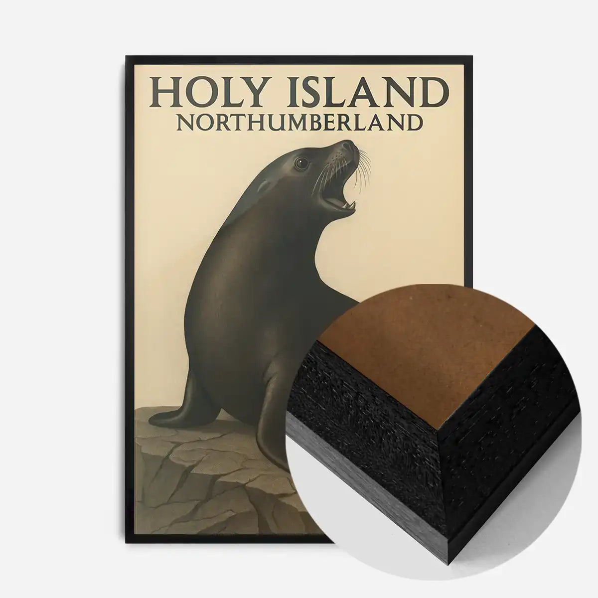 Holy Island Seal Vintage Style Poster Print