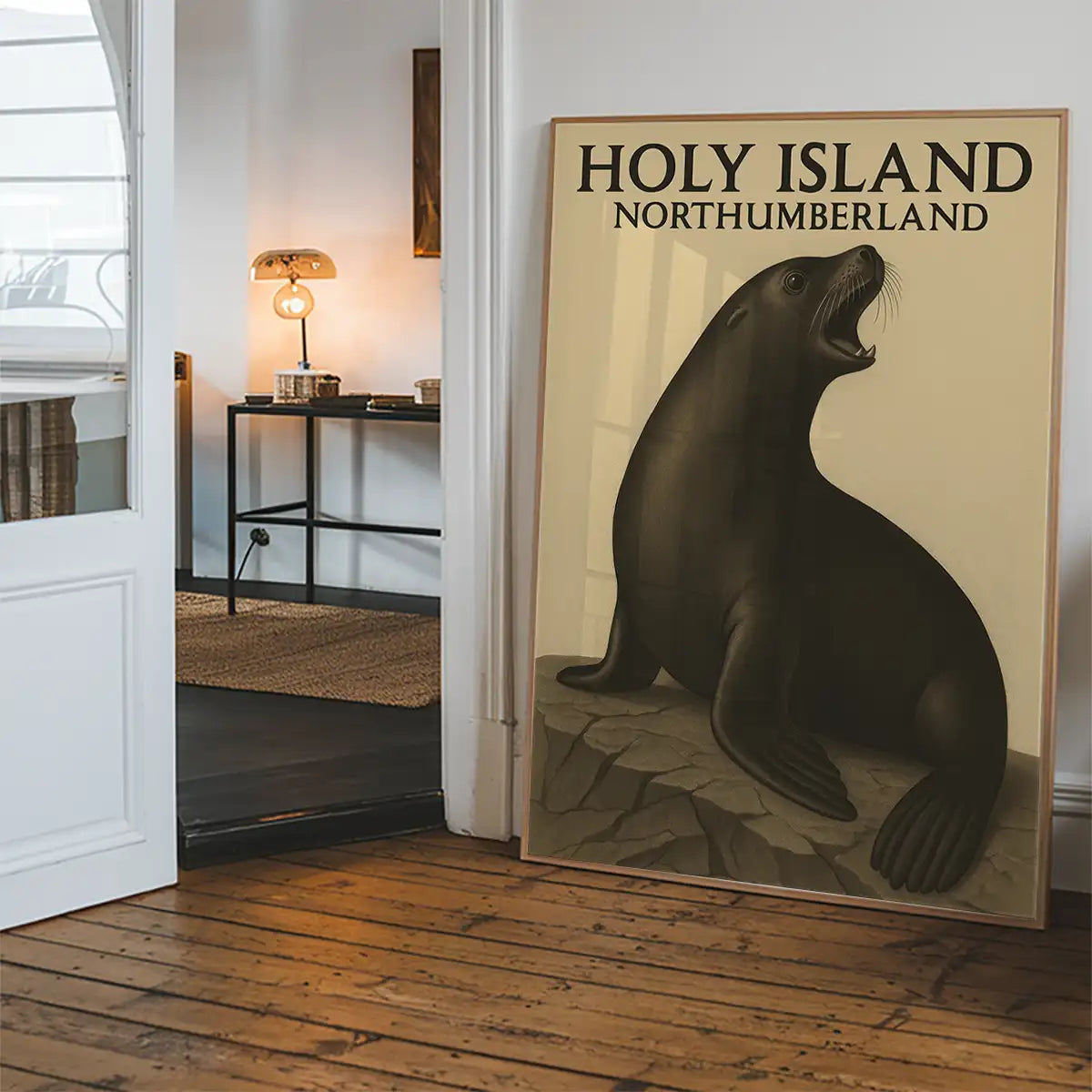 Holy Island Seal Vintage Style Poster Print