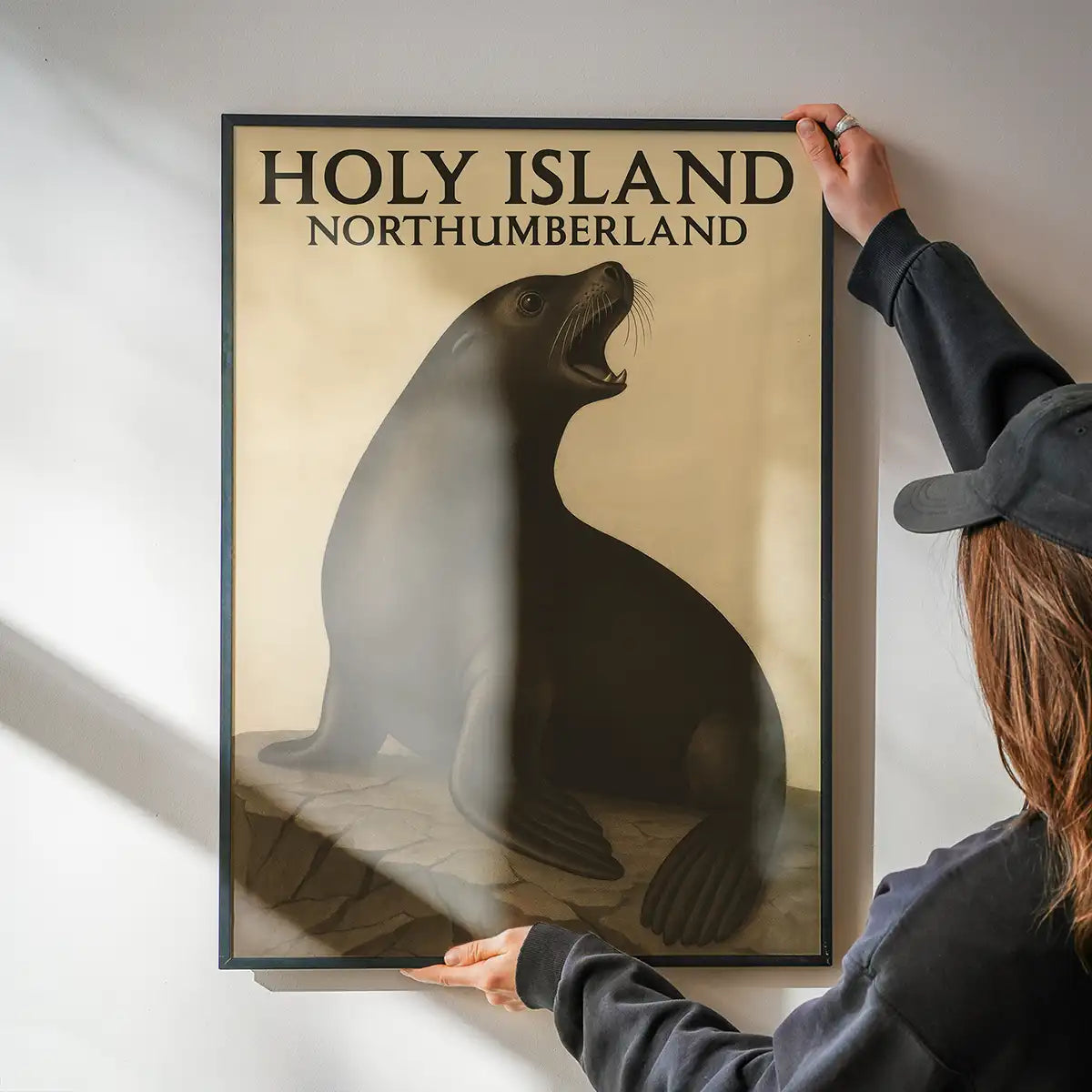 Holy Island Seal Vintage Style Poster Print