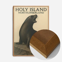 Holy Island Seal Vintage Style Poster Print
