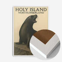 Holy Island Seal Vintage Style Poster Print