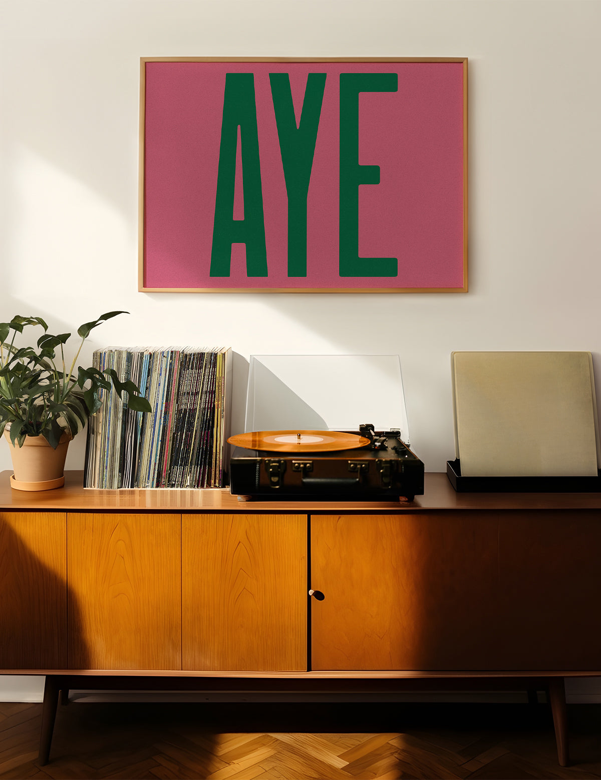 Aye Pink Typography Poster Print