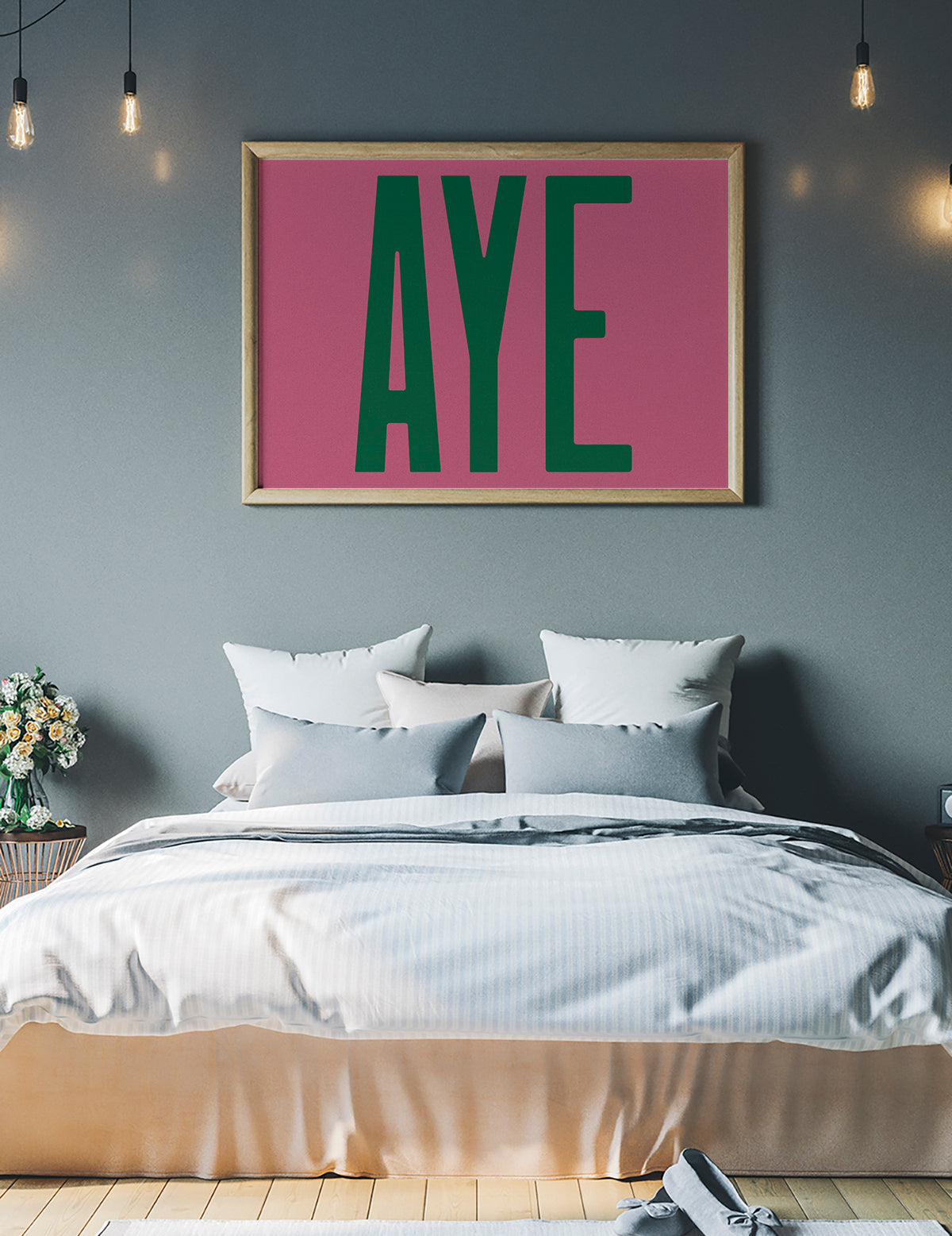 Aye Pink Typography Poster Print