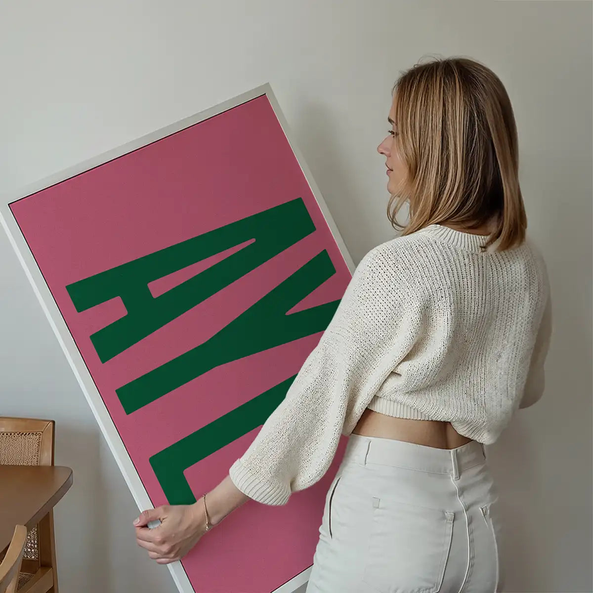 Aye Pink Typography Poster Print