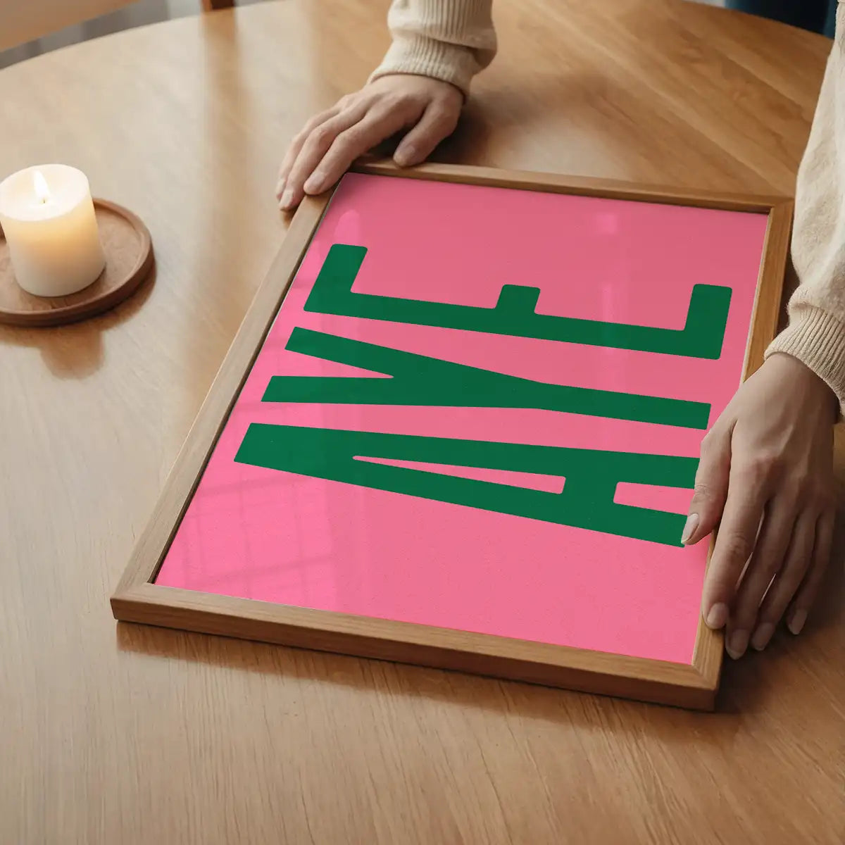 Aye Pink Typography Poster Print