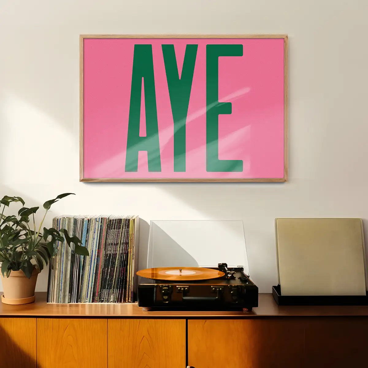 Aye Pink Typography Poster Print