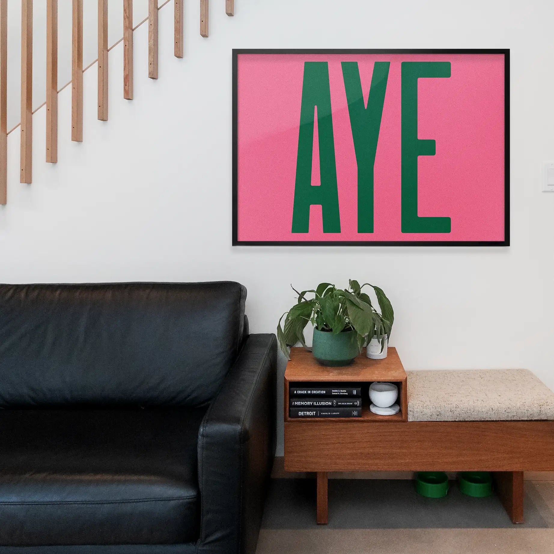 Aye Pink Typography Poster Print