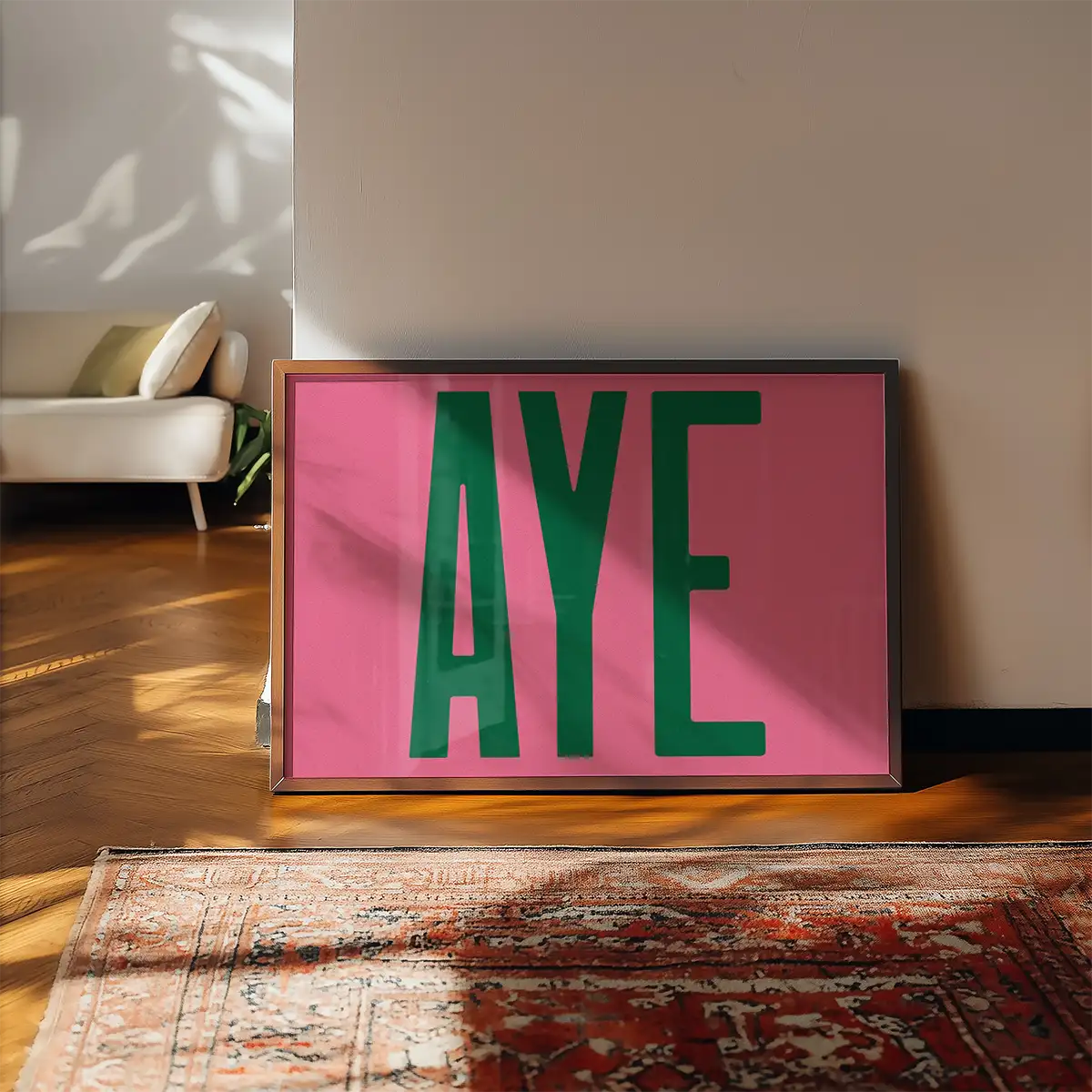 Aye Pink Typography Poster Print