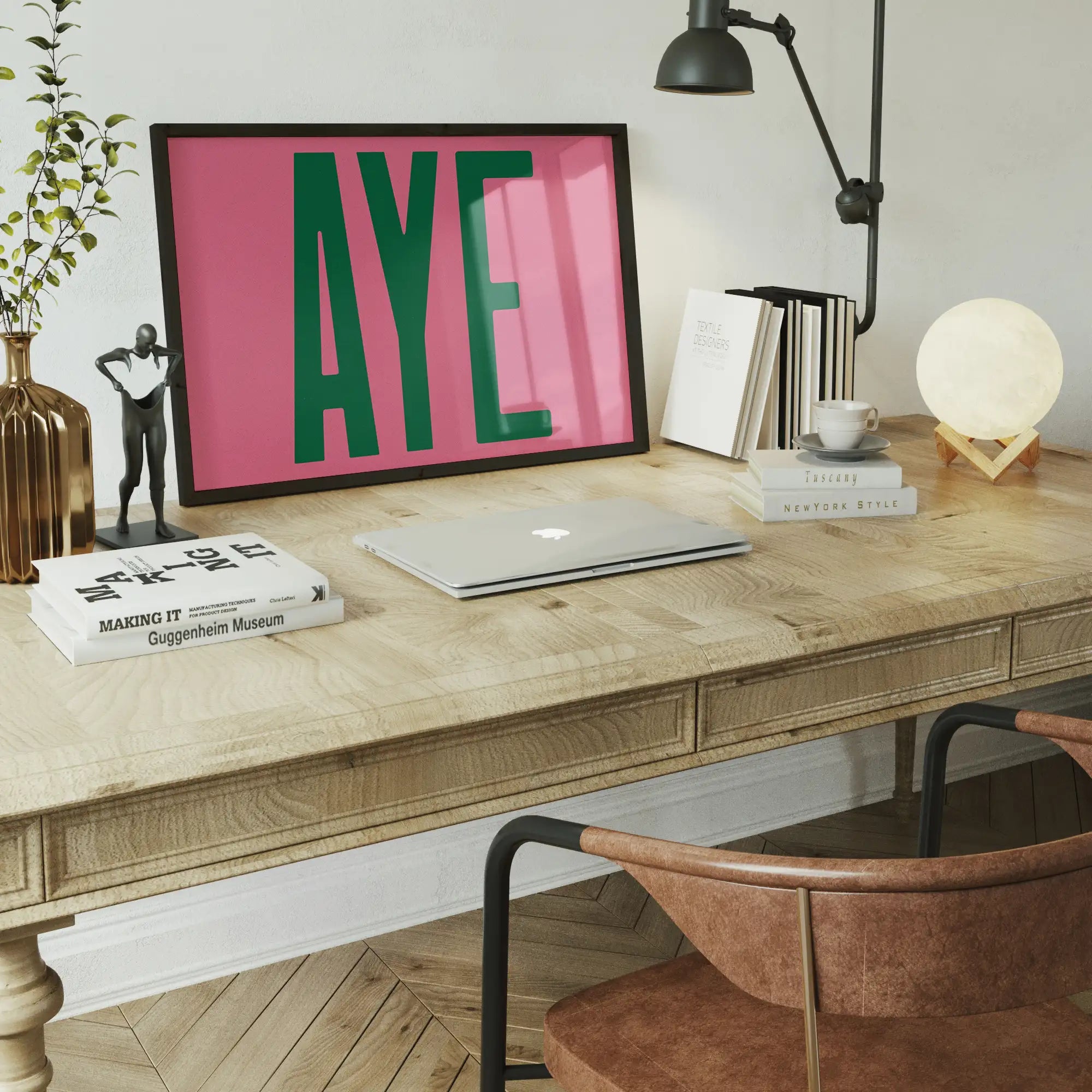 Aye Pink Typography Poster Print