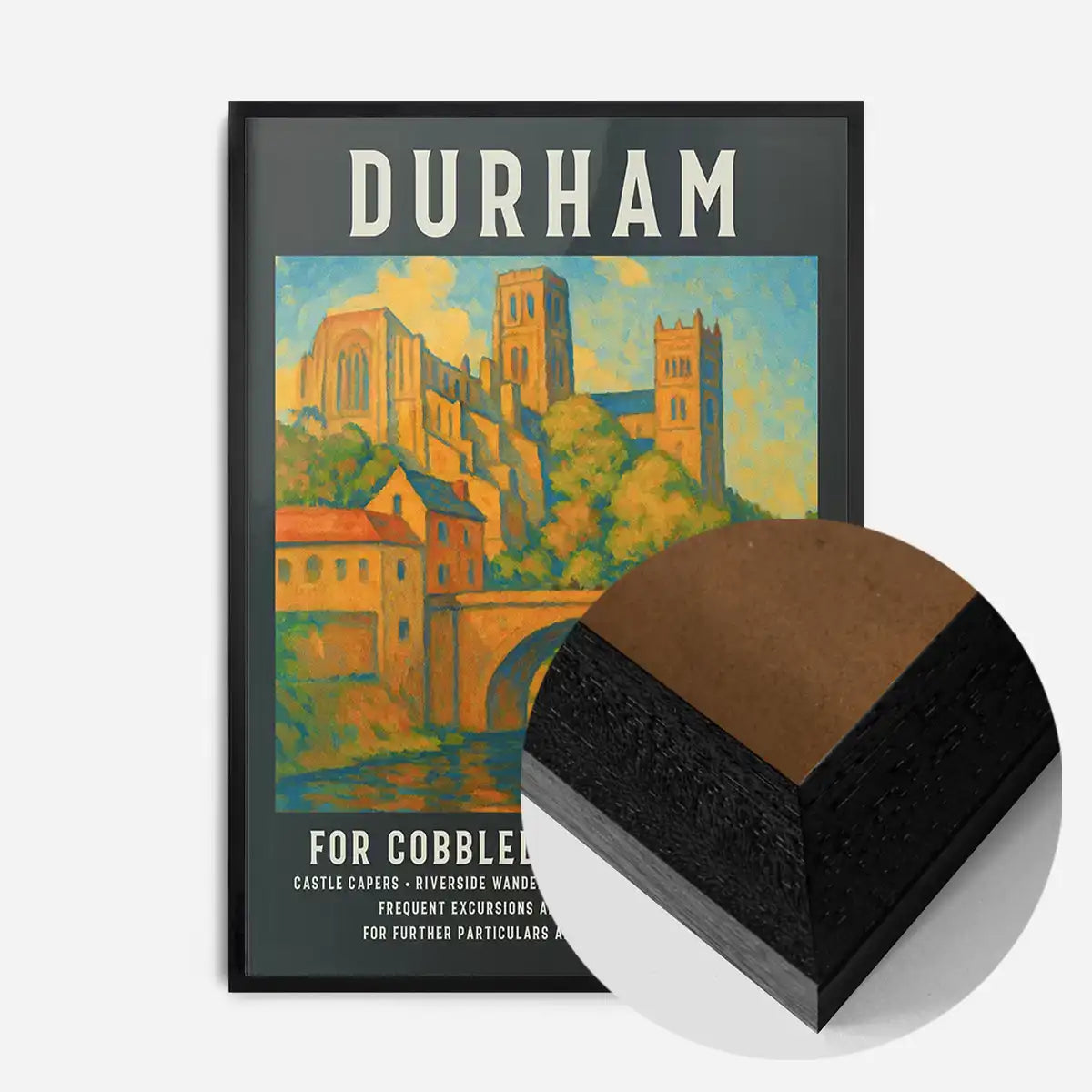 Vintage Railway Style Durham Tourist Poster Print