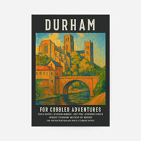 Vintage Railway Style Durham Tourist Poster Print