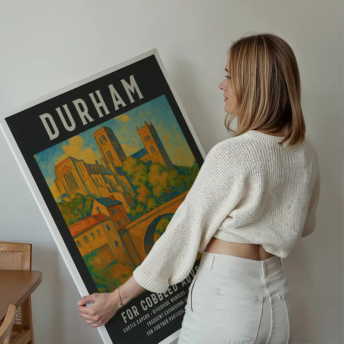 Vintage Railway Style Durham Tourist Poster Print