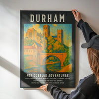 Vintage Railway Style Durham Tourist Poster Print