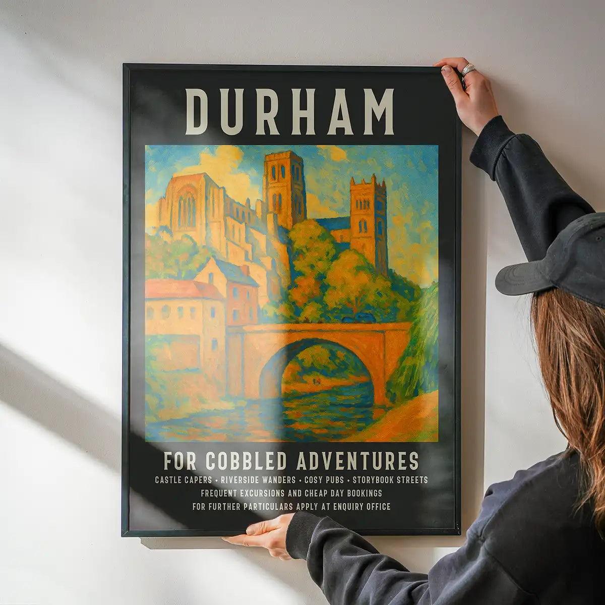 Vintage Railway Style Durham Tourist Poster Print
