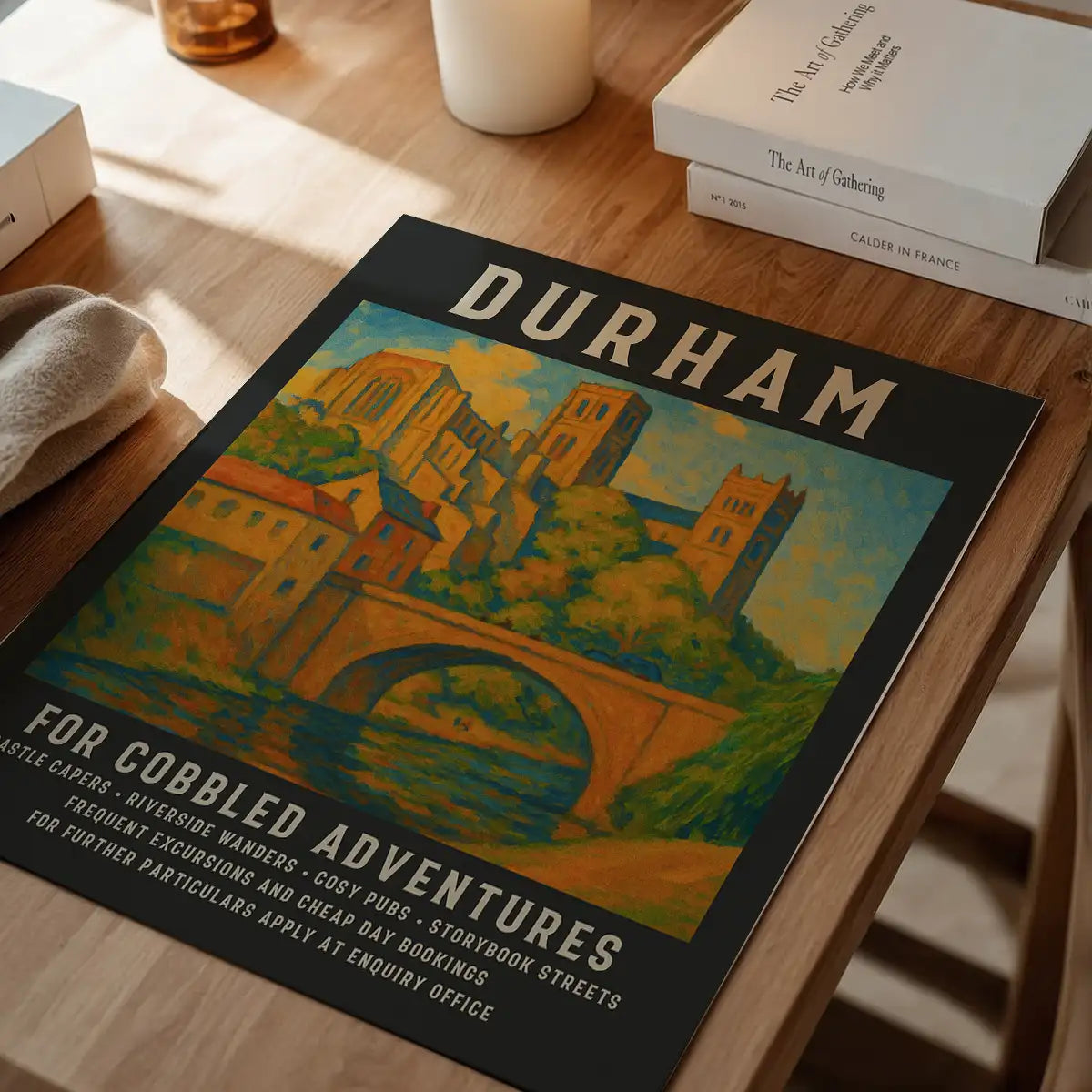 Vintage Railway Style Durham Tourist Poster Print