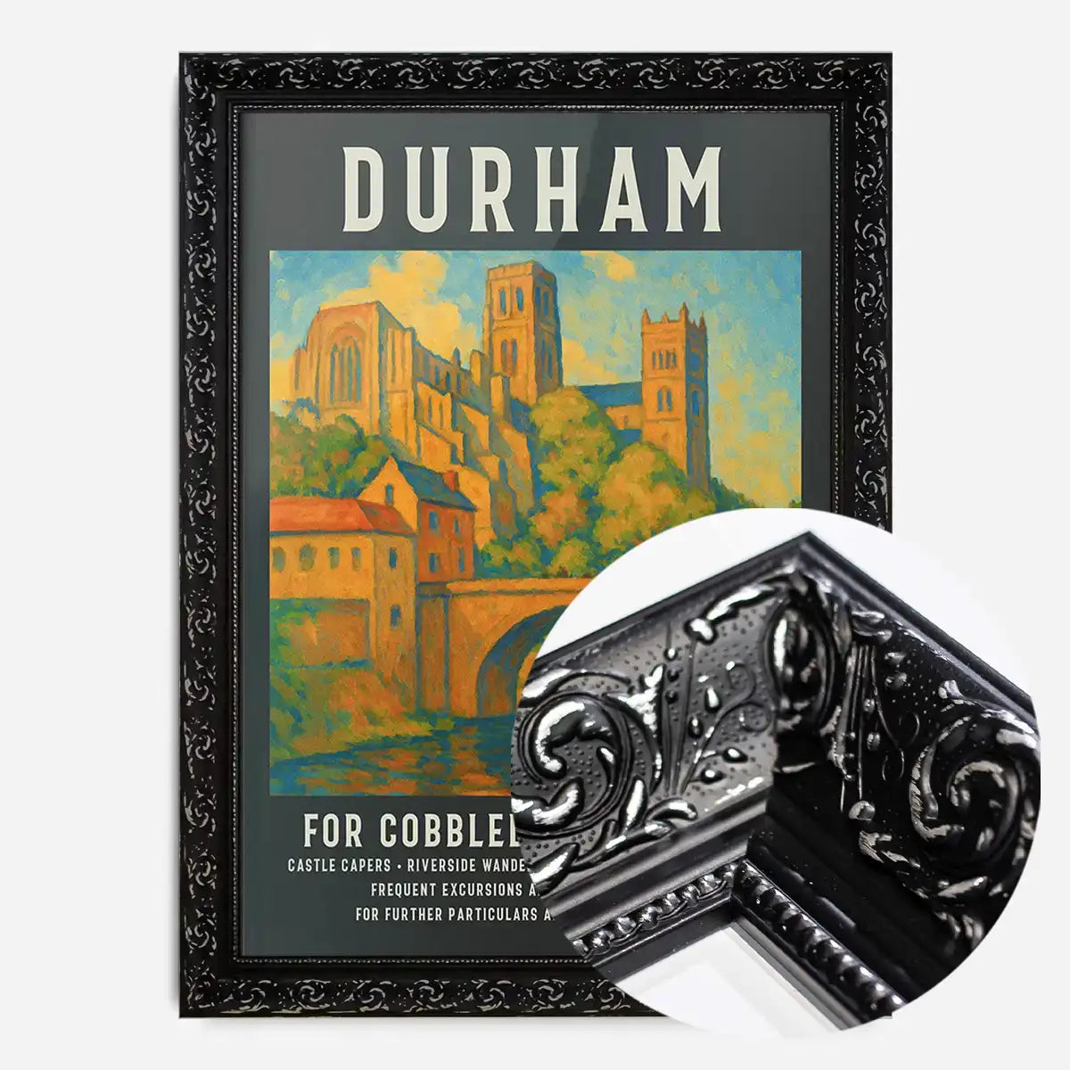 Vintage Railway Style Durham Tourist Poster Print