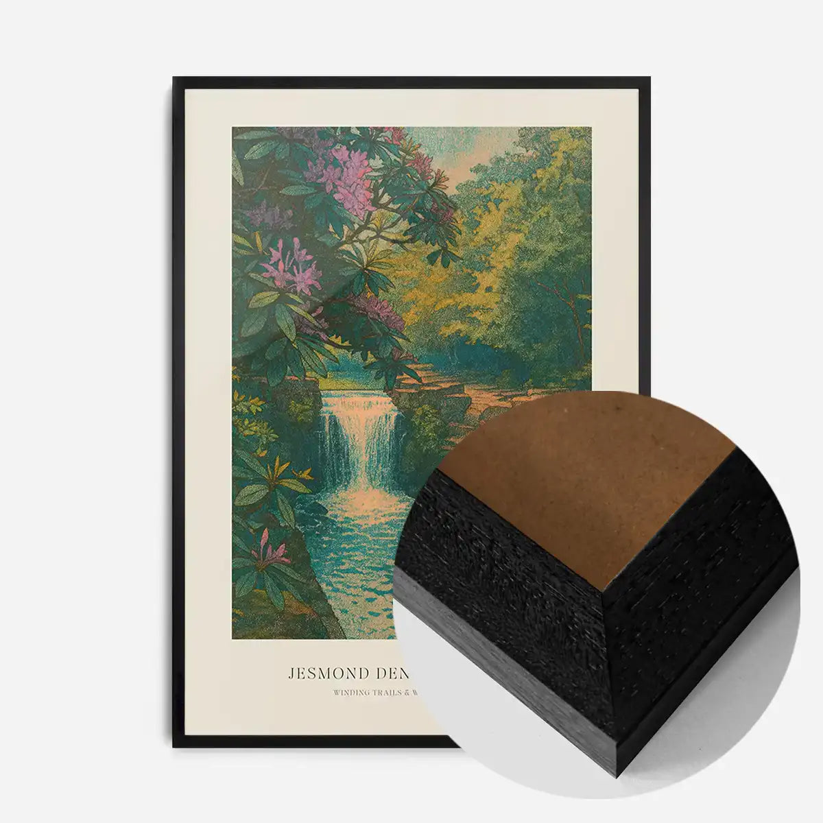 Newcastle Jesmond Dene Tourist Style Poster Print