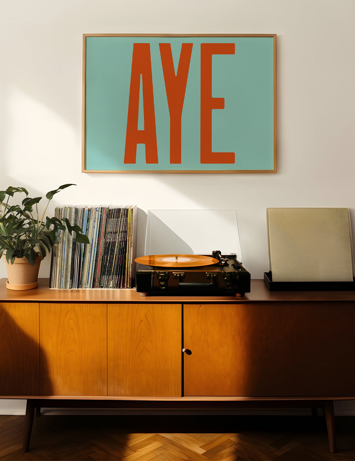 Aye Typography Quote Print - Orange