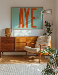 Aye Typography Quote Print - Orange