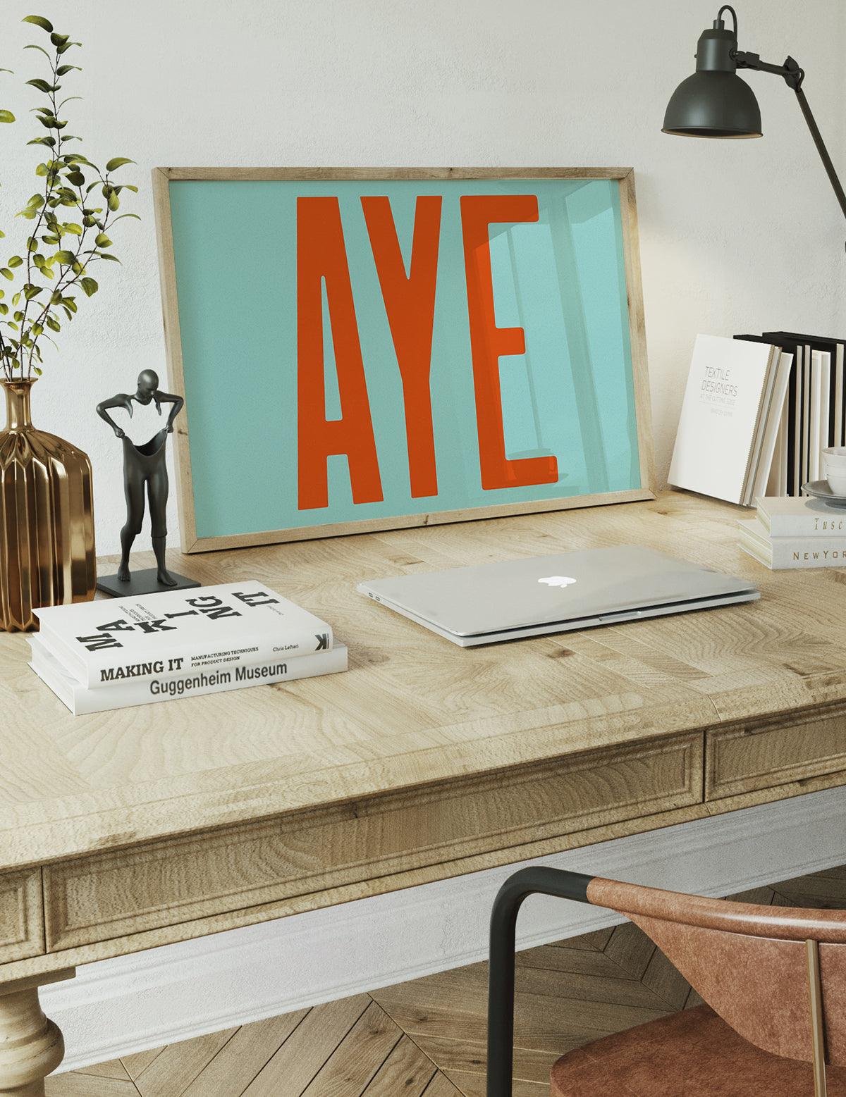 Aye Typography Quote Print - Orange