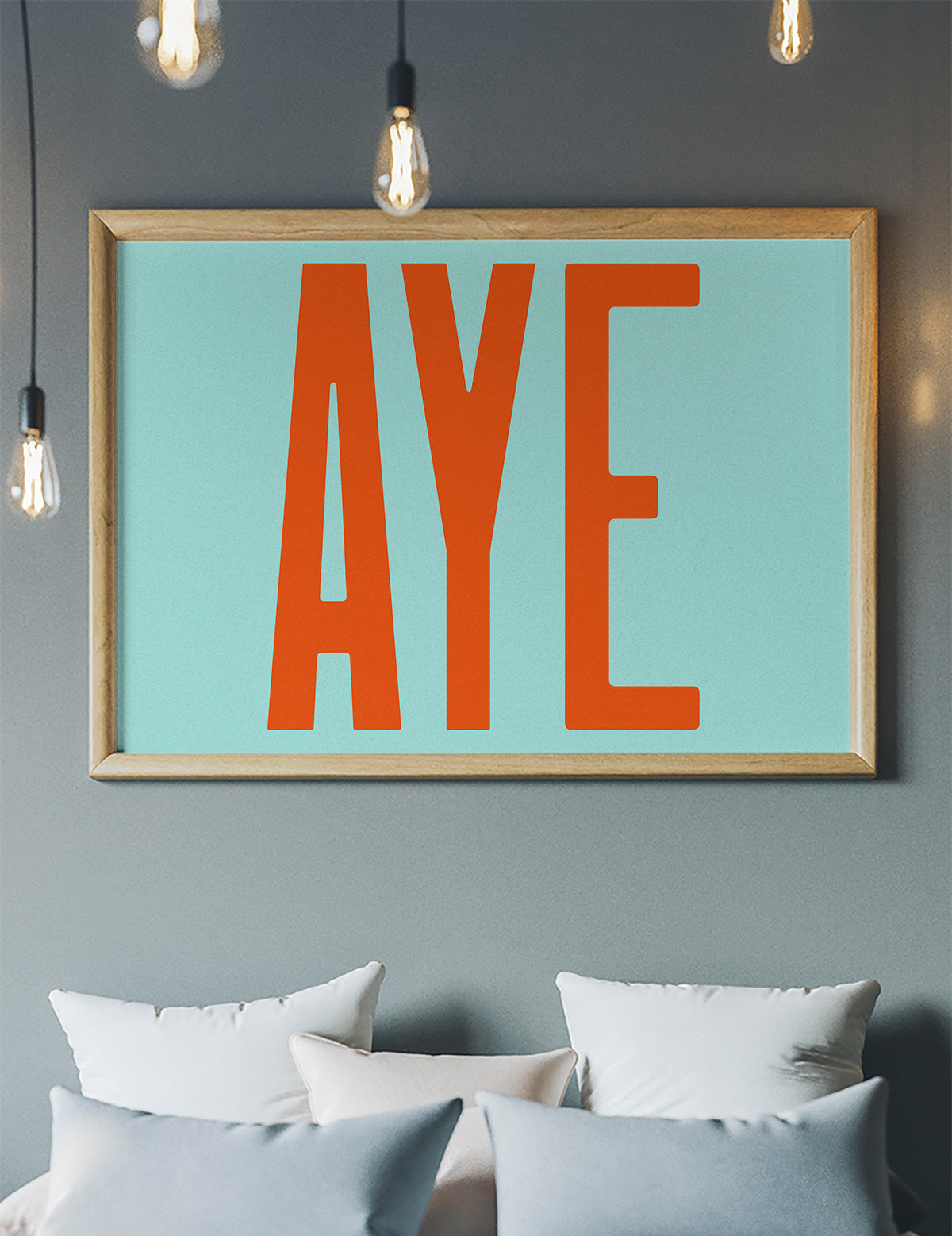 Aye Typography Quote Print - Orange