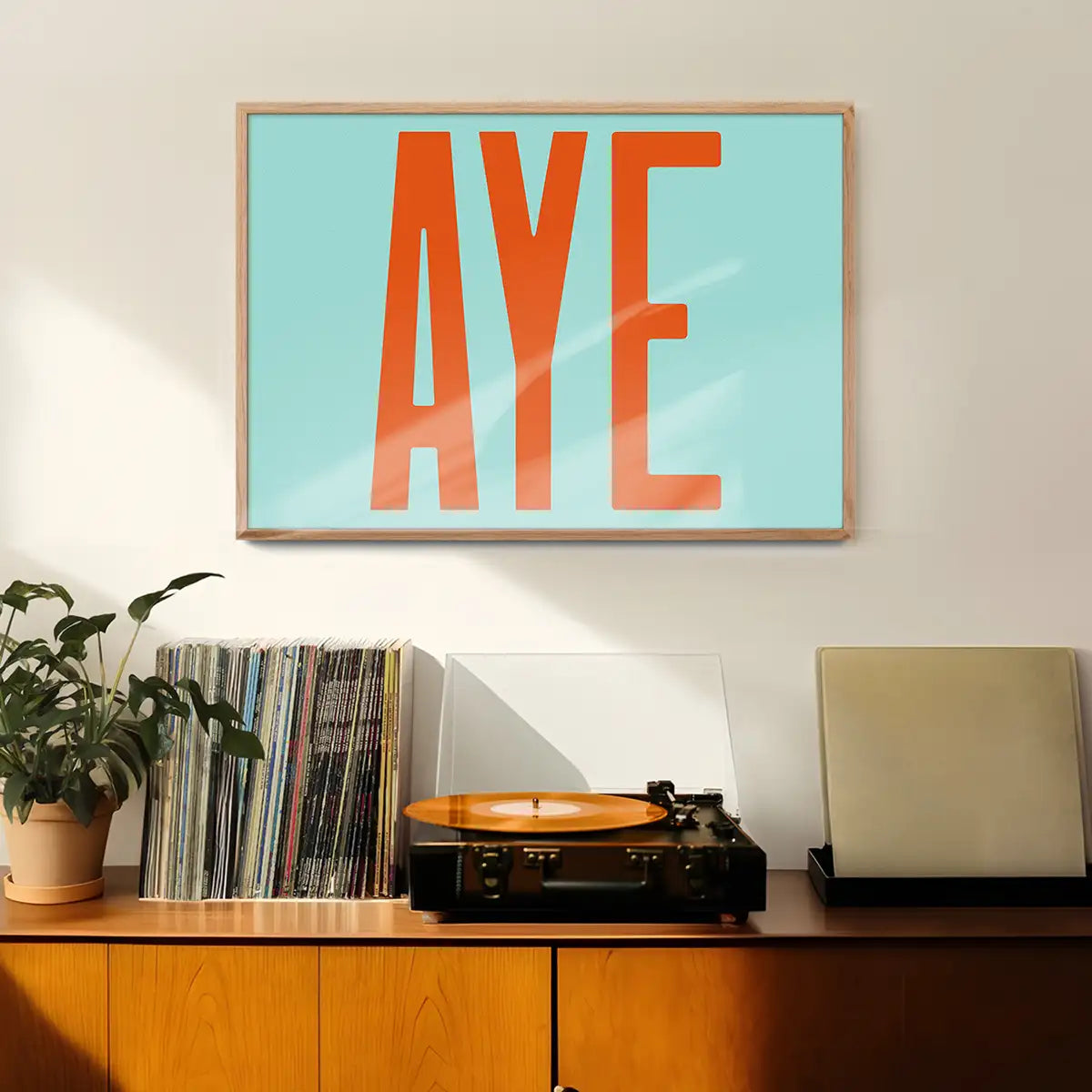 Aye Typography Quote Print - Orange