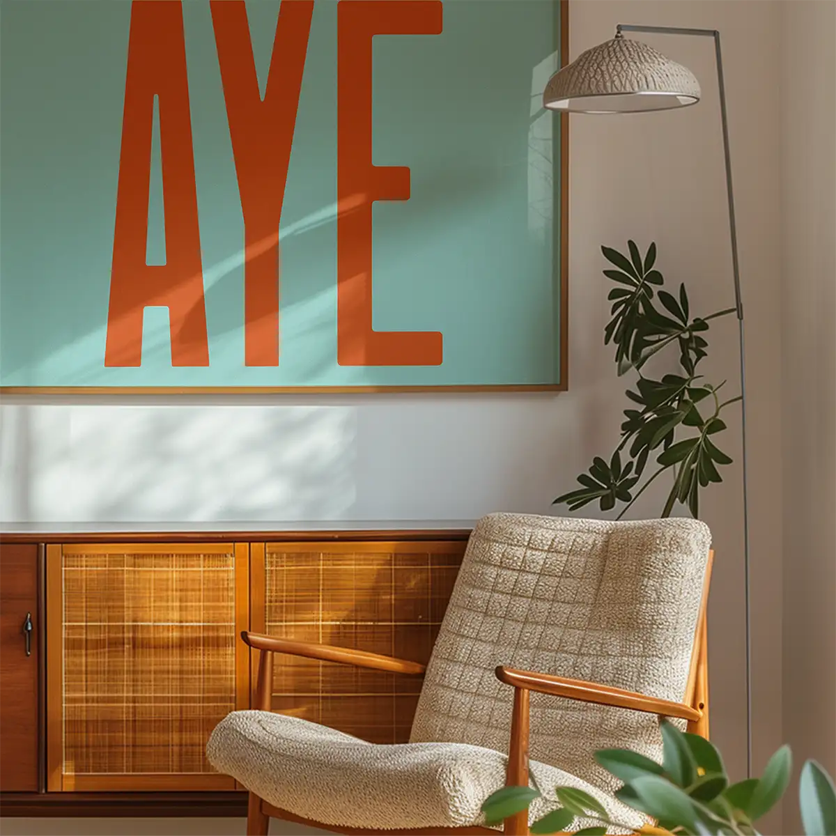 Aye Typography Quote Print - Orange