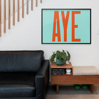 Aye Typography Quote Print - Orange