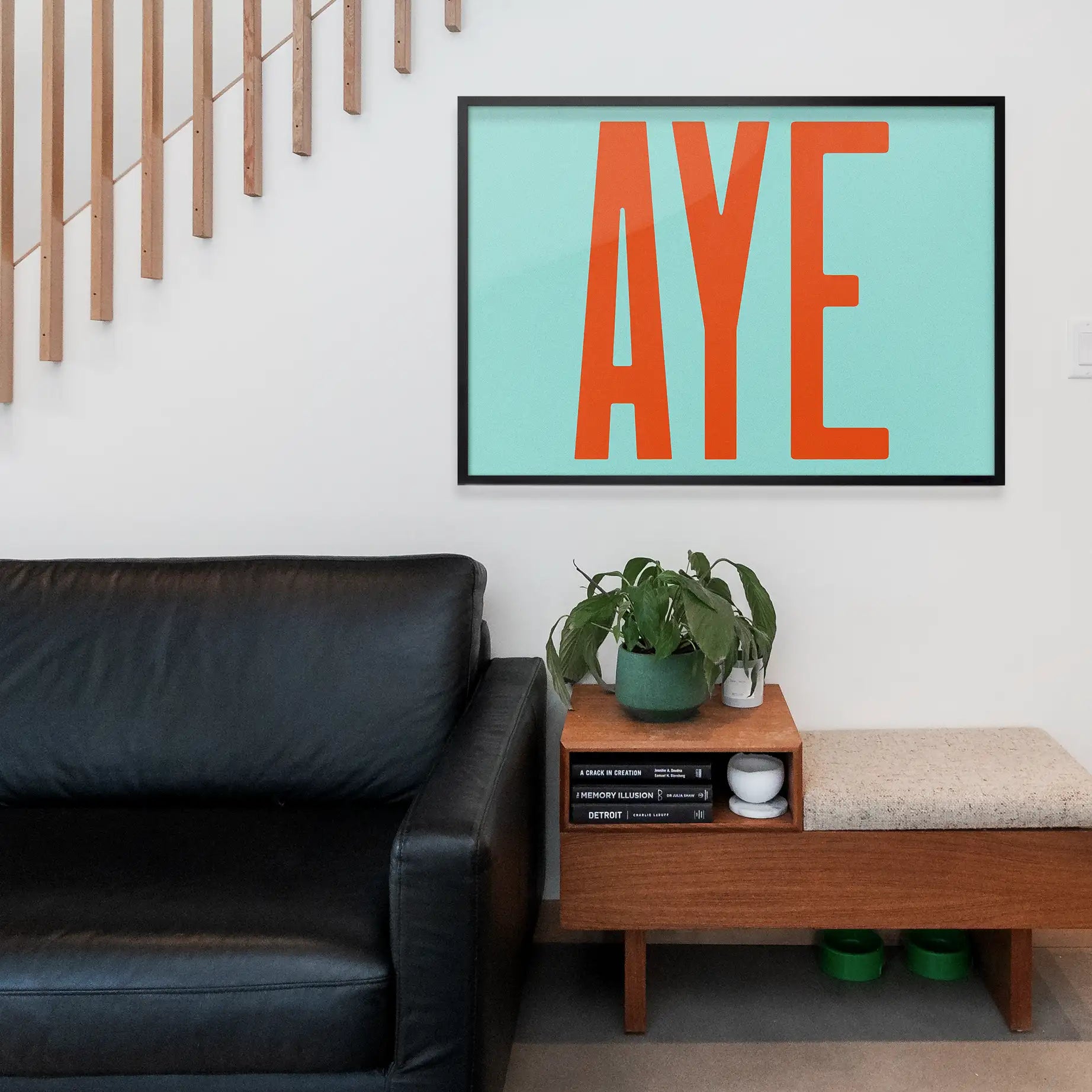 Aye Typography Quote Print - Orange
