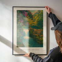 Jesmond Dene Japanese Woodblock Style Print