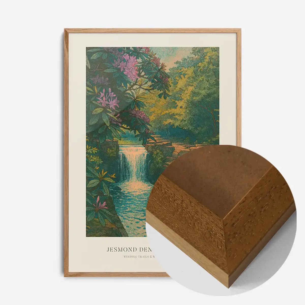 Newcastle Jesmond Dene Tourist Style Poster Print