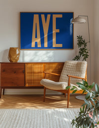 Aye Typography Quote Print - Peach
