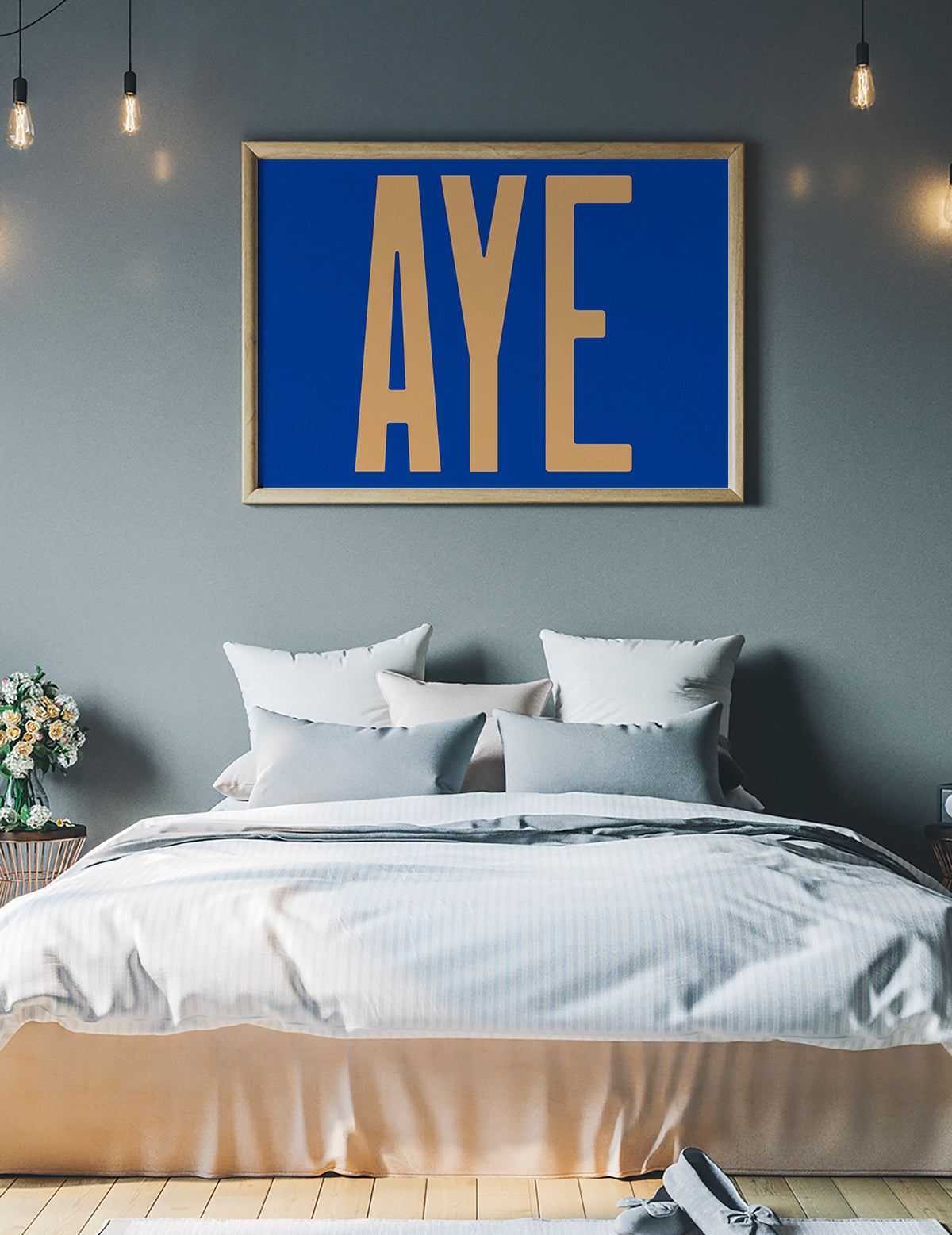 Aye Typography Quote Print - Peach