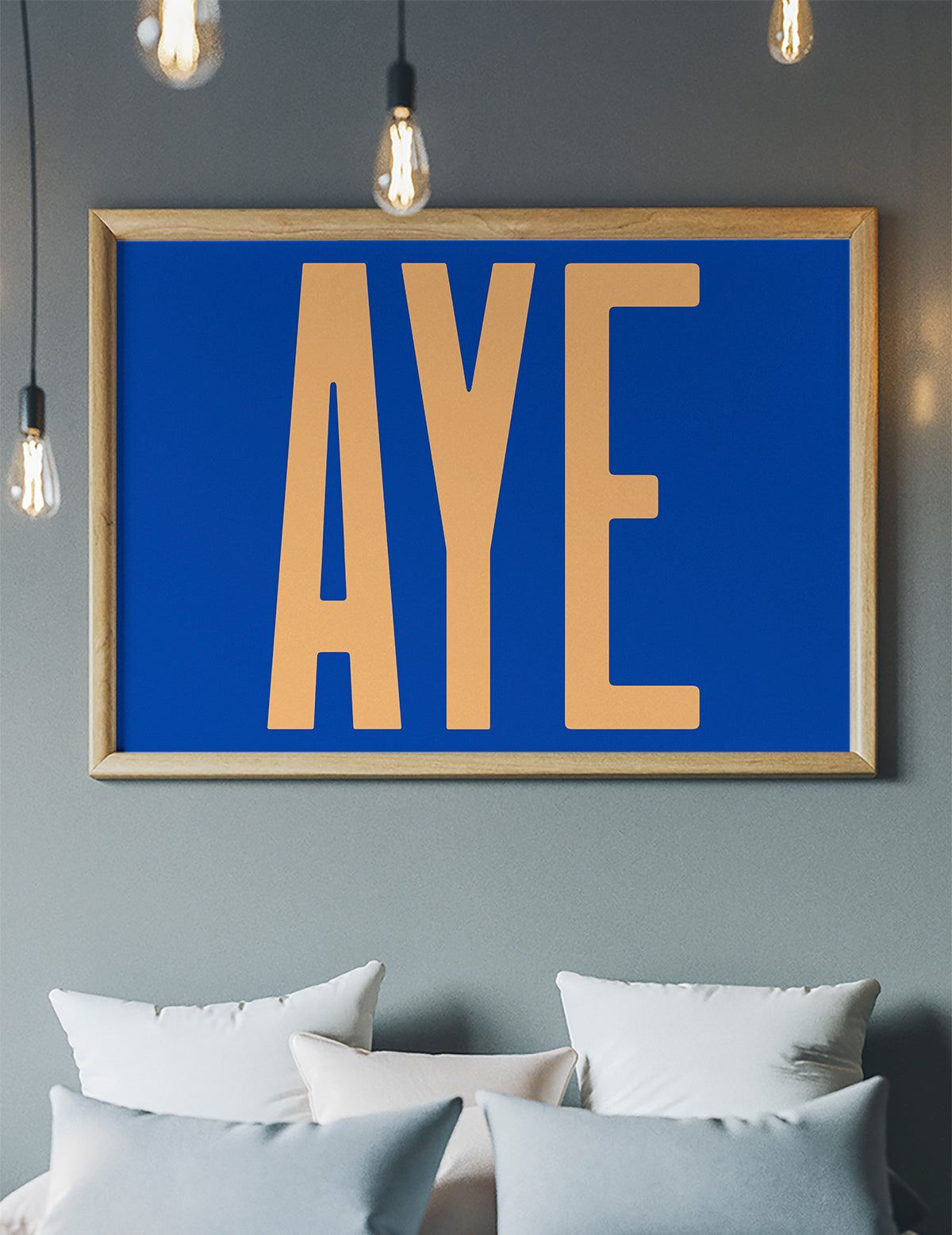 Aye Typography Quote Print - Peach