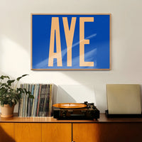 Aye Typography Quote Print - Peach