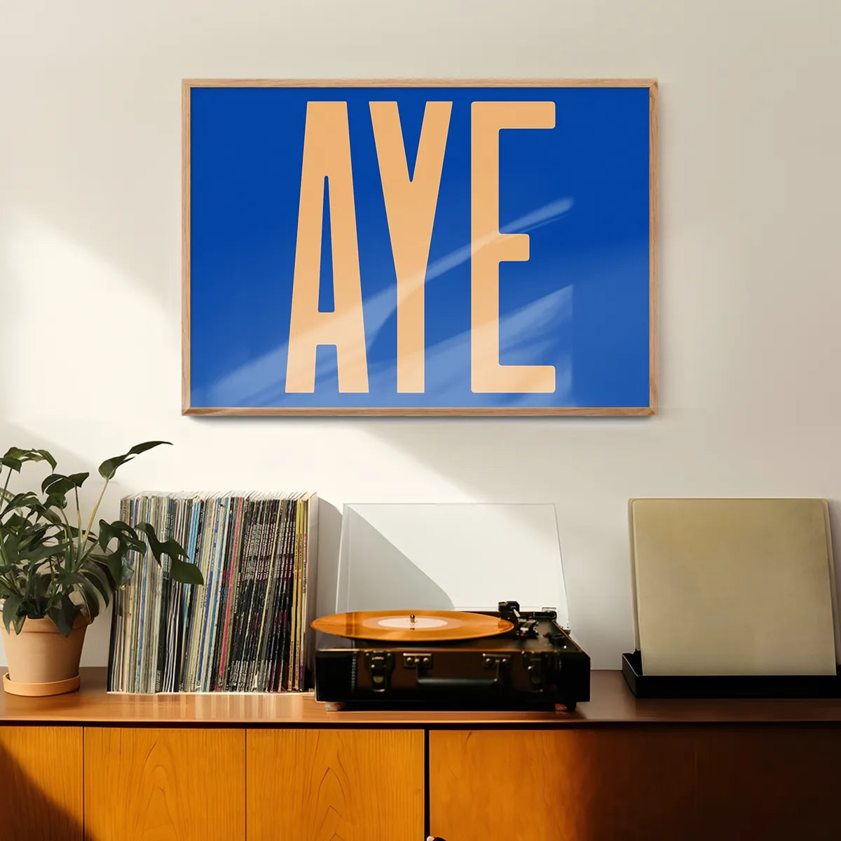 Aye Typography Quote Print - Peach